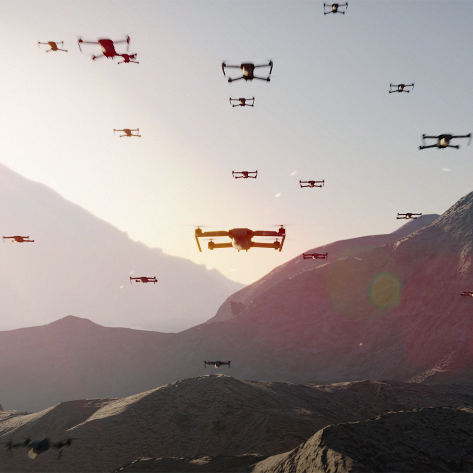 SCANTER Sphera 3D Radar Swarm Of Drones 1000X1000