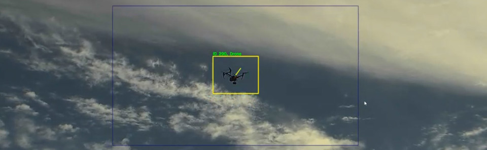 Terma T.react CIP monitoring a drone in the air.