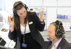 People testing 3D-Audio at Farnborough International Airshow 2018.