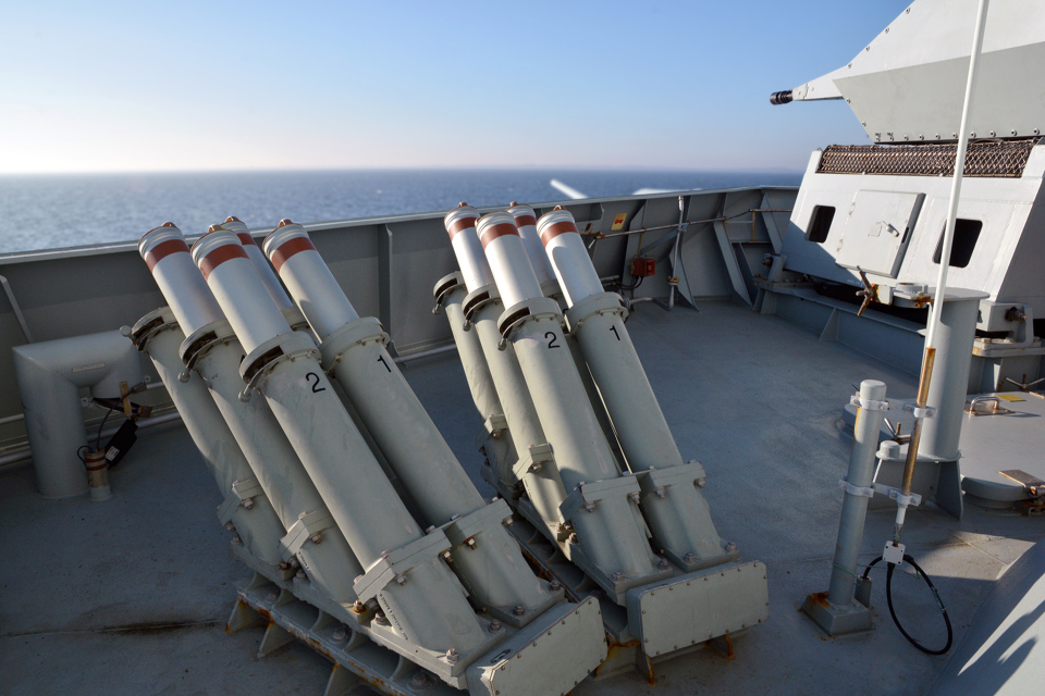 Terma C-Guard decoy launching system for naval platforms.