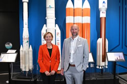 Heather Pringle CEO of Space Foundation and Günther Lackner Senior Vice President of Terma Space.