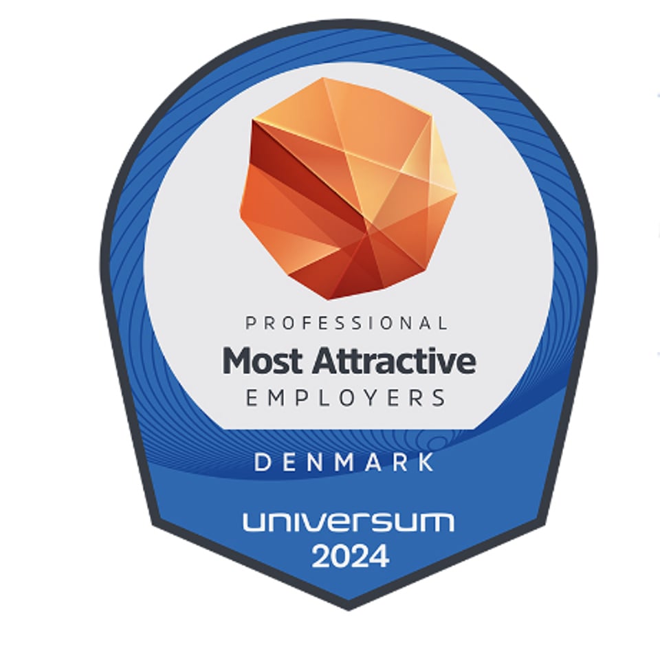 Universum 2024 badge awarded to Terma, recognizing it as an attractive employer for professionals.