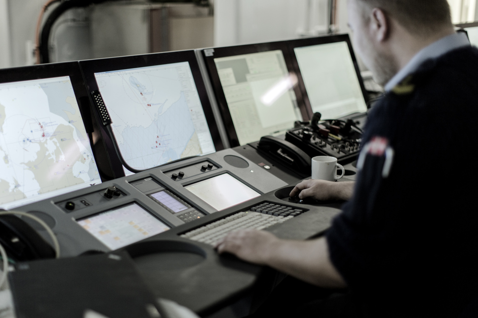 Command and control room onboard navy ship.