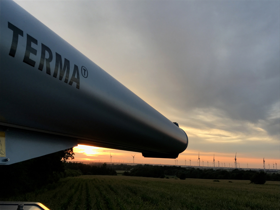 Terma SCANTER Radar by a wind farm.