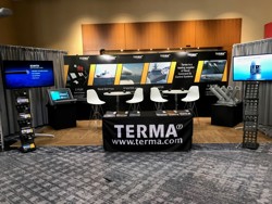 Terma booth showcasing naval solutions at Surface Navy National Symposium 2019.