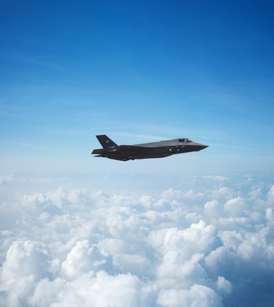 Lockheed Martin F 35 Lightning II in the air.